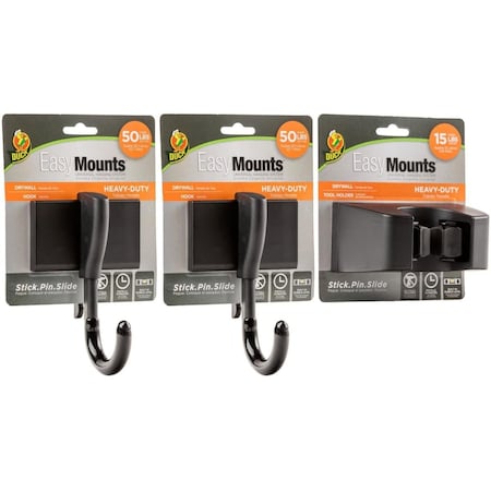 Eat-In EasyMounts Heavy-Duty Garage Kit, Black, 3PK EA3737271